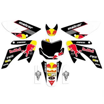 grafiche pit bike crf 70 redbull nero