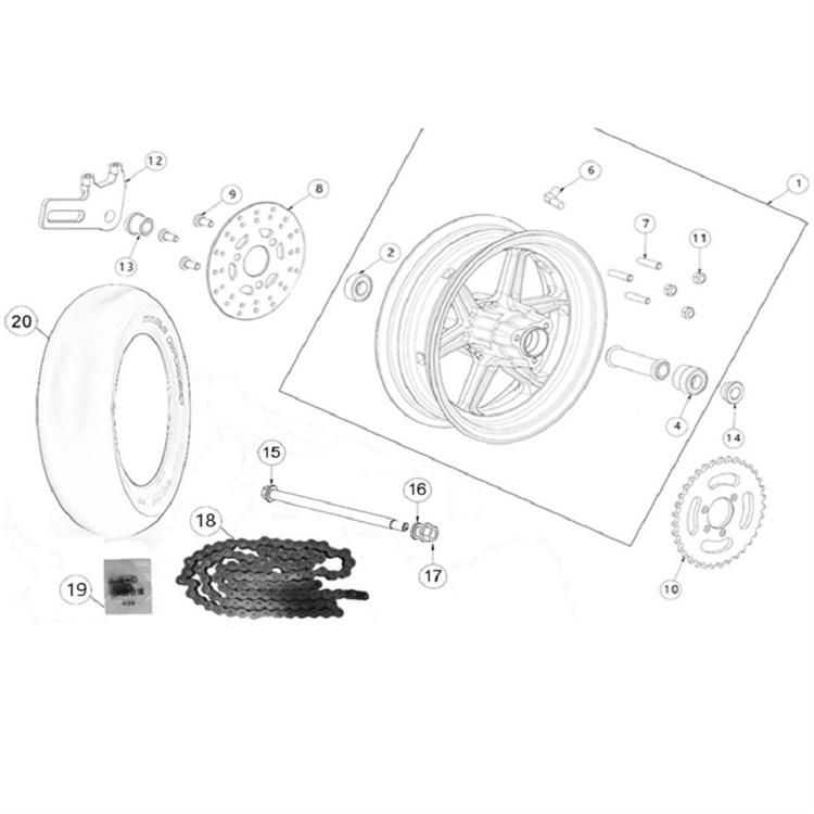 Cuscinetto sinistro ruota posteriore originale Ohvale GP0 EVO (2022-2025) 