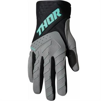 guanti cross bambino thor spectrum grigio nero menta