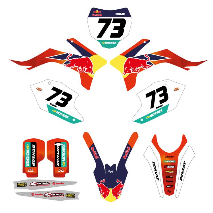 Kit grafiche pit bike Apollo RXF Cairoli personalizzabili