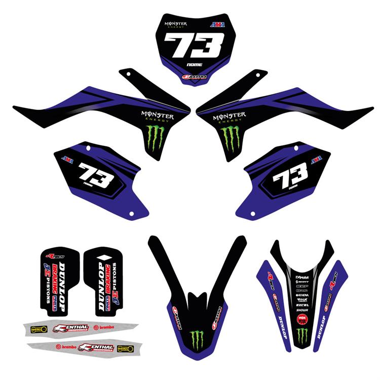 Kit grafiche pit bike Apollo RXF Monster Blu