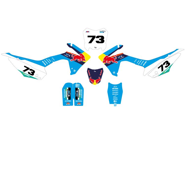 Kit grafiche pit bike CRF 110 RedBull Ice Bianche