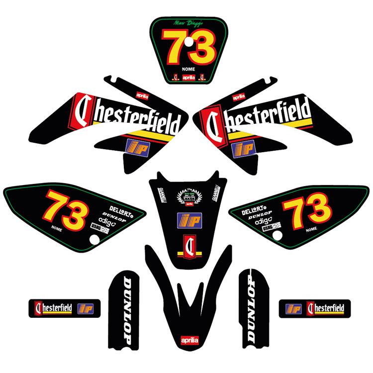 Kit grafiche pit bike CRF 70 Chesterfield Nero