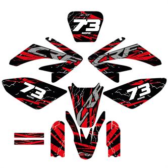 kit grafiche pit bike crf 70 thunder nero