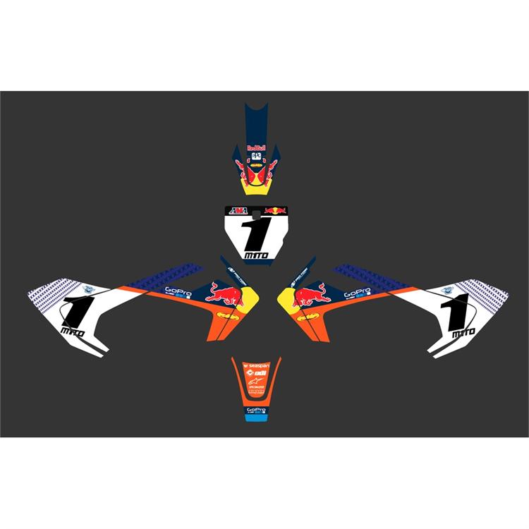 Kit grafiche pit bike T-moto M1TO Red Bull