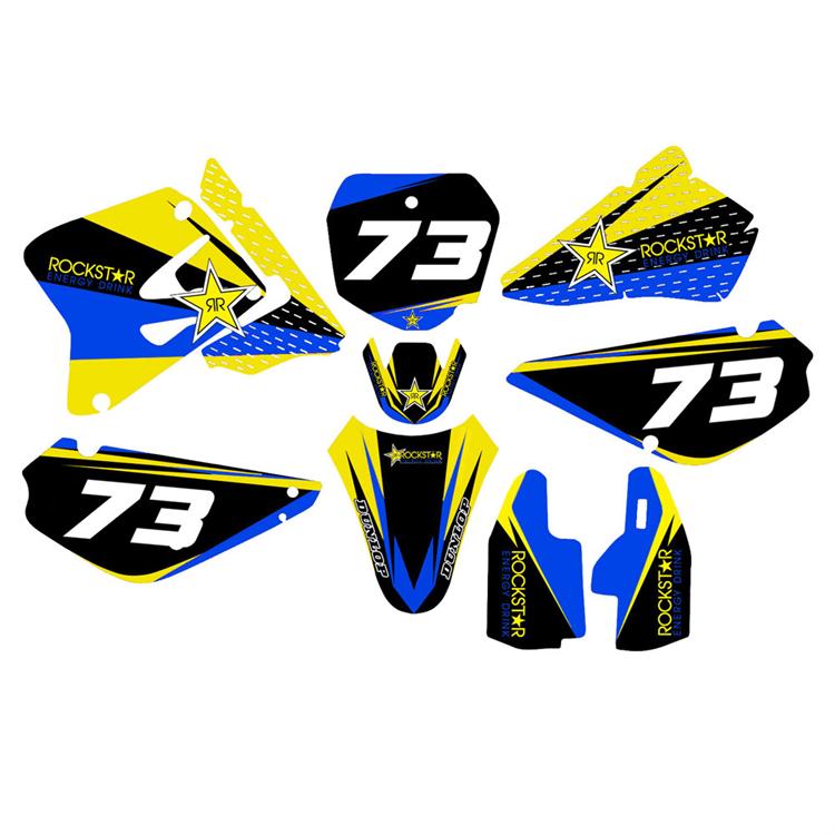Kit grafiche Suzuki RM 85 (2000-2022) Rockstar Blu Grigio