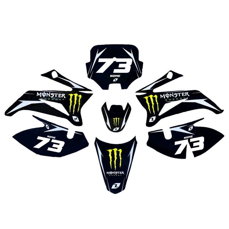 Kit grafiche pit bike TTR Monster Nero personalizzabili