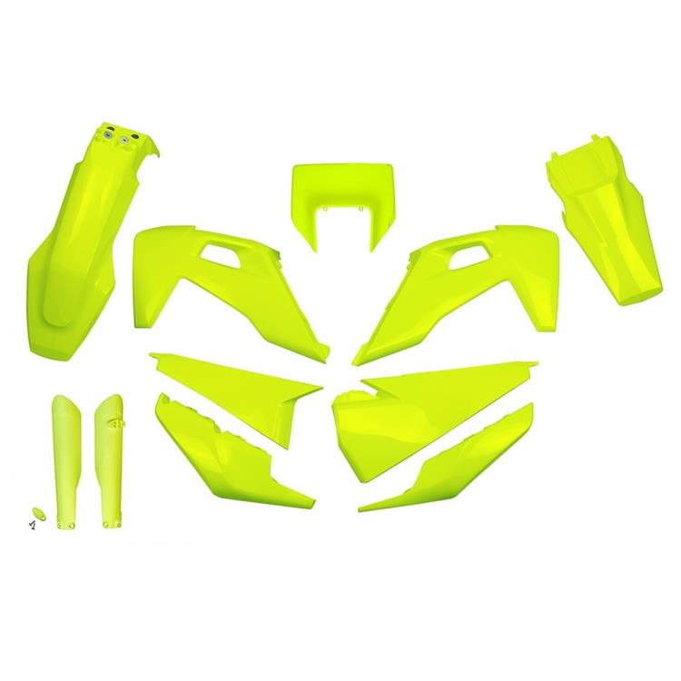 Kit plastiche con parasteli Husqvarna 501 FE (2020-2023) - colore Giallo fluo