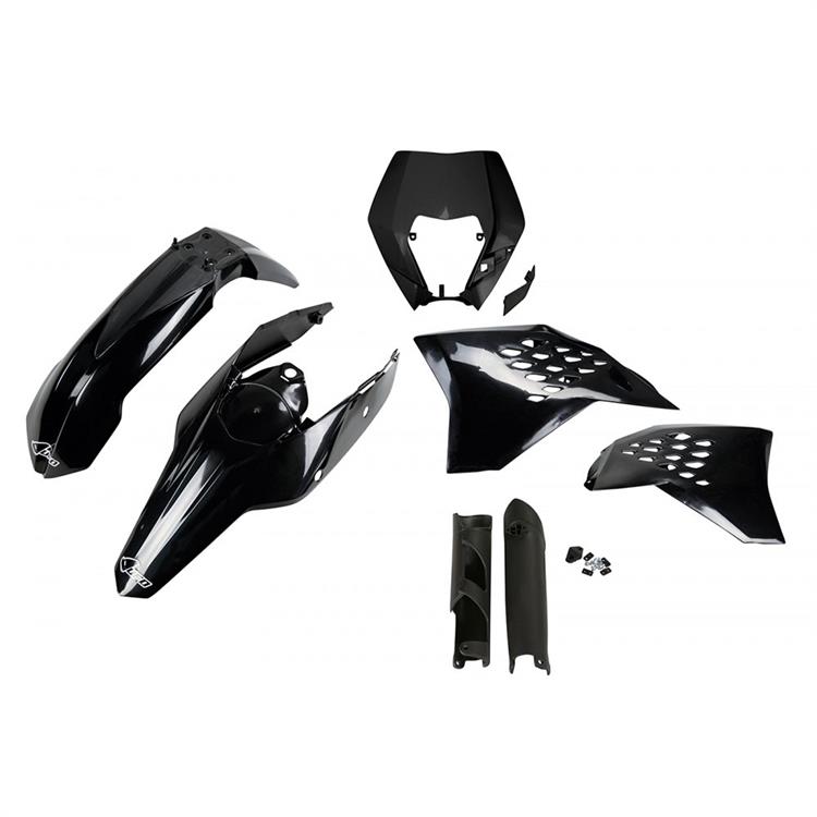Kit plastiche con parasteli KTM 125 EXC (2009-2011) - colore Nero