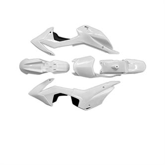 kit plastiche pit bike crf 110 bianche modello attacco sotto sella
