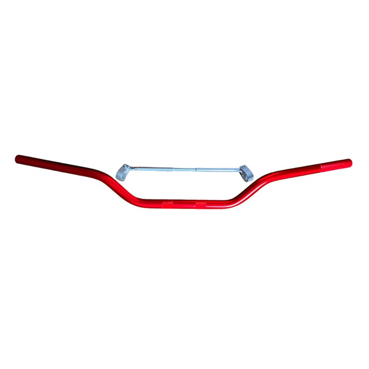 Manubrio alluminio 22 mm piega bassa Rosso Argento