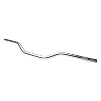 manubrio pit bike piega bassa argento 28 mm