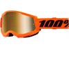 Mascherina 100% STRATA 2.0 Arancione - Lente a Specchio Oro in Mascherine Motocross