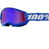 Mascherina 100% STRATA 2.0 Blu - Lente a Specchio Rossa e Blu in Mascherine Motocross