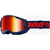 Mascherina 100% STRATA 2.0 Blu Scuro - Lente a Specchio Rosso in Abbigliamento