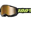 Mascherina 100% STRATA 2.0 Nera e Gialla - Lente a Specchio Oro in Mascherine Motocross