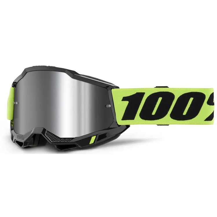 Mascherina Bambino 100% ACCURI 2.0 - Nero Giallo - Lente a specchio Argento