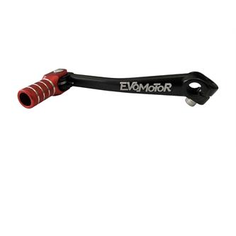 pedalina cambio pitbike cnc nera rosso evomotor