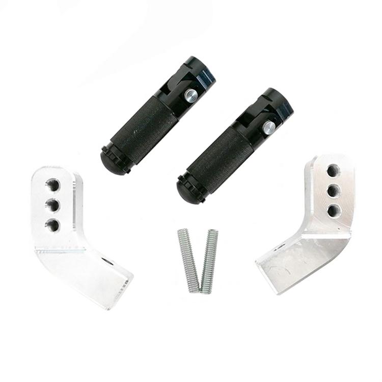 Kit supporti rialzati mod.1 Argento + pedane pieghevoli Nero