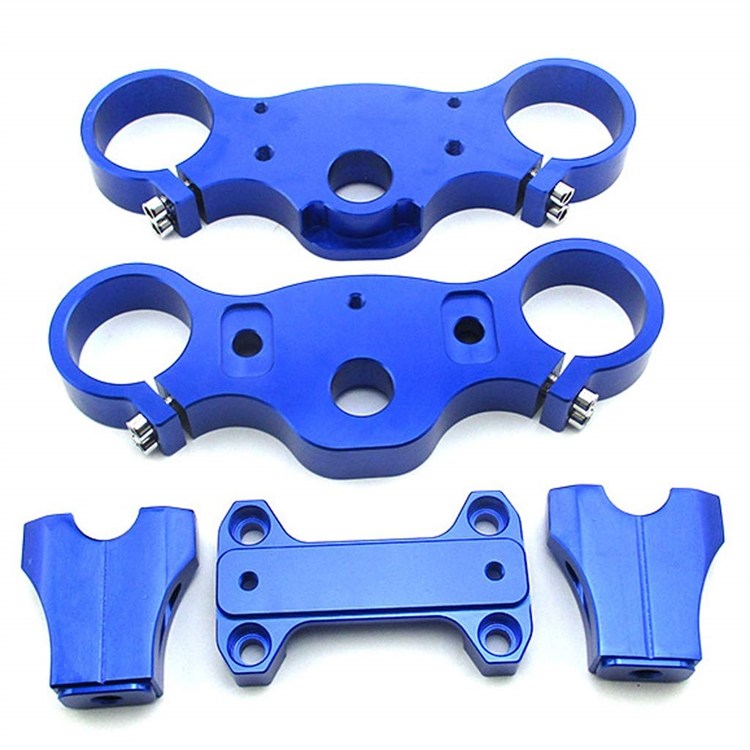 Piastre Sterzo pit bike 45/48 Interasse 165 CNC Blu