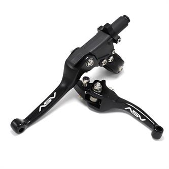 set leve freno e frizione pitbike asv nere