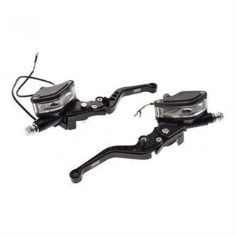 set pompe freno scooter serbatoio trasparente cnc nere