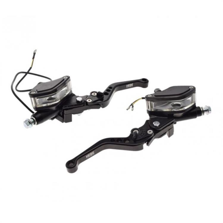 Set pompe freno scooter serbatoio trasparente CNC Nero