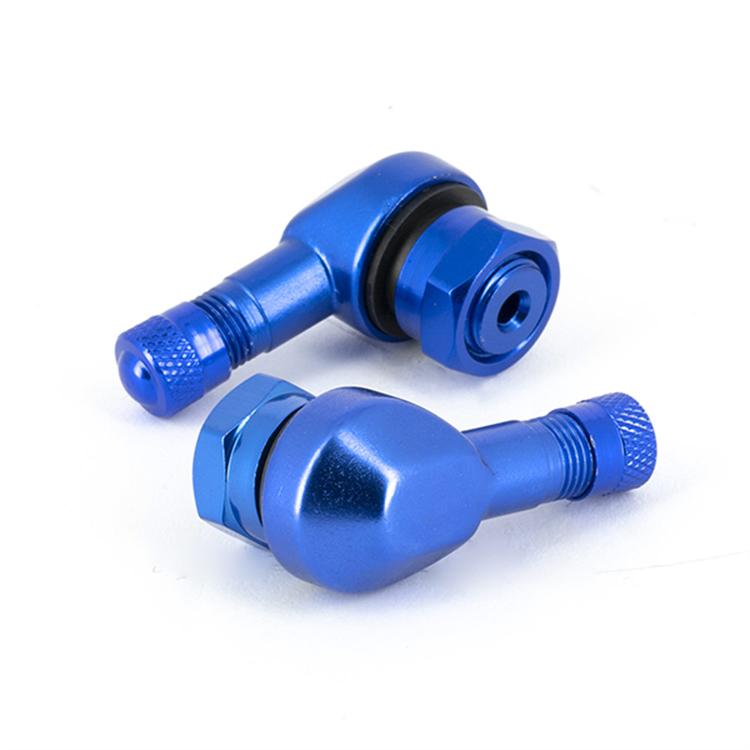 Set valvole 90° alluminio M10 Blu Race
