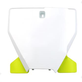 tabella portanumero anteriore husqvarna 450 fc 20 22 bianca e gialla fluo