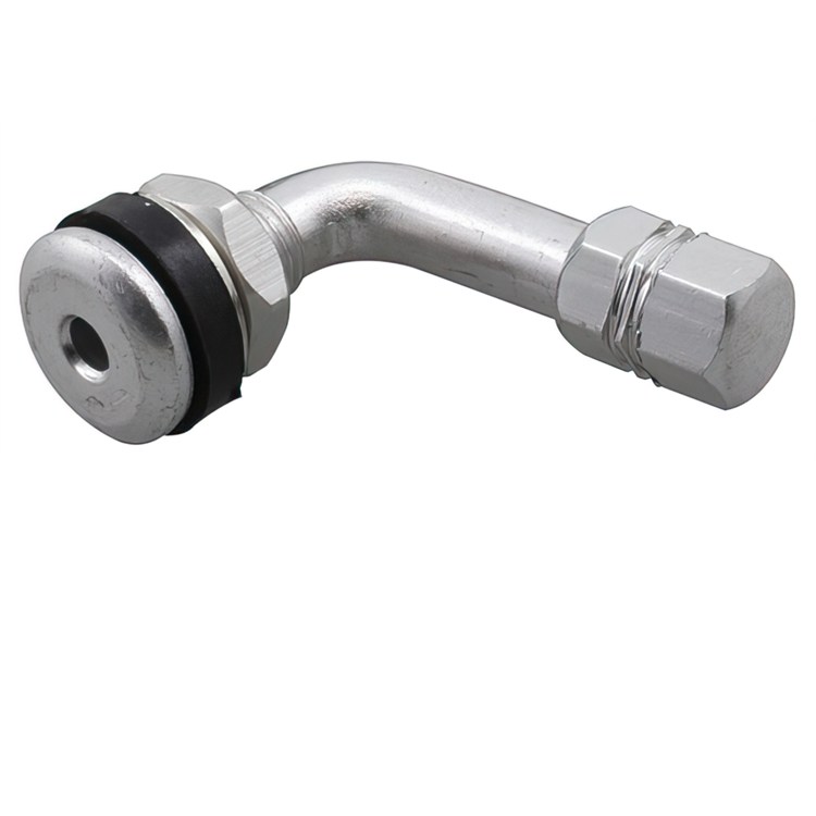 Valvola 90° alluminio anodizzata Argento
